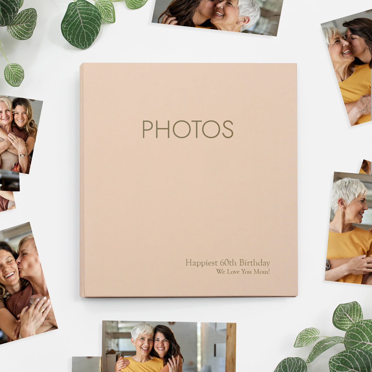 Medium Photo Binder For 4x6 Photos | Cover: Peachy Pink Cotton | Available Personalized