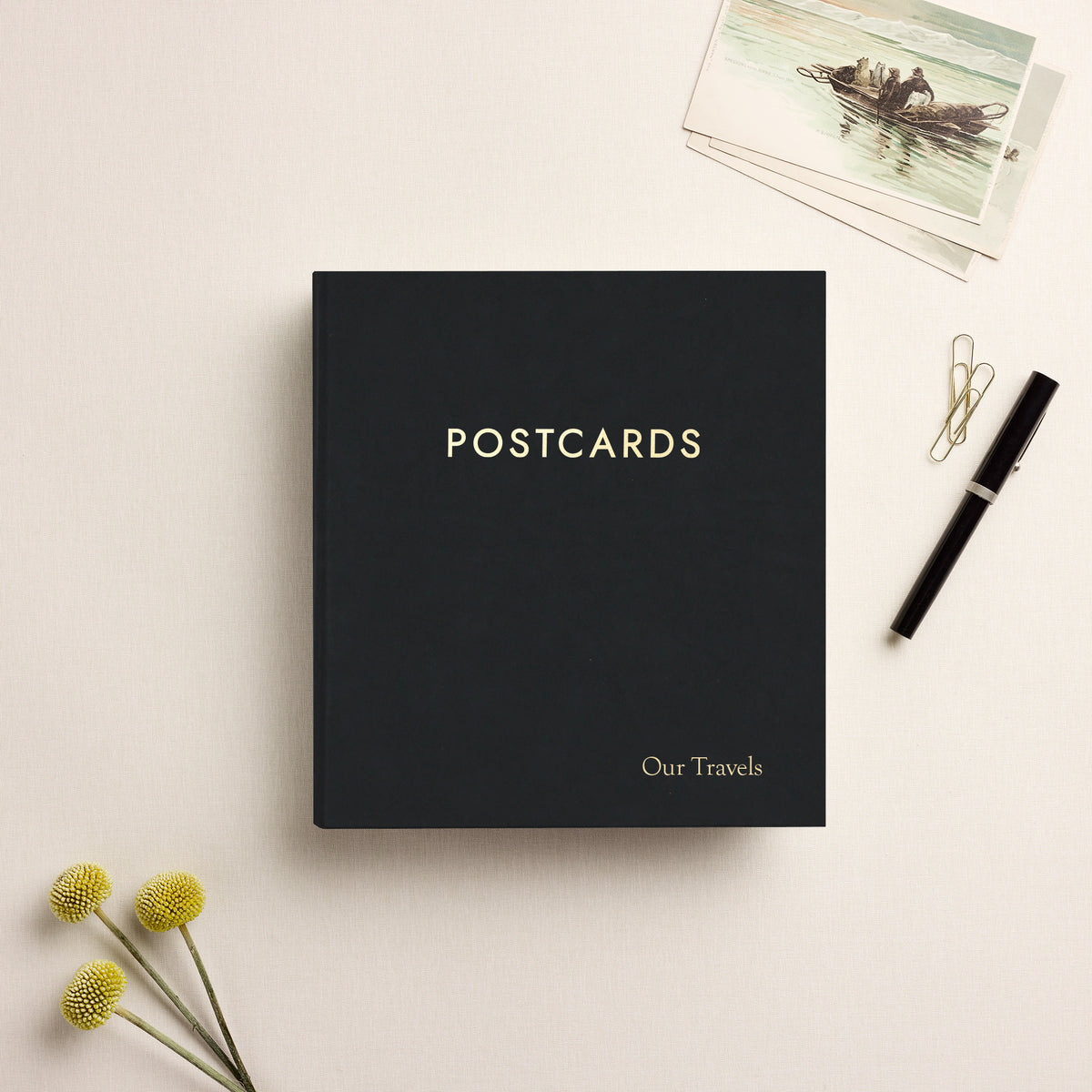 The Medium Postcard Album | Black Vegan Leather