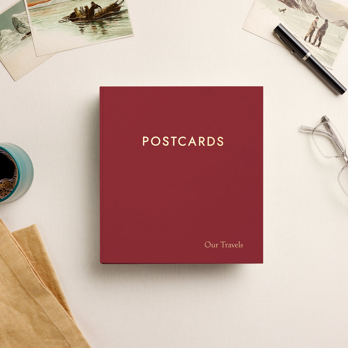 The Medium Postcard Album | Cranberry Red Cotton