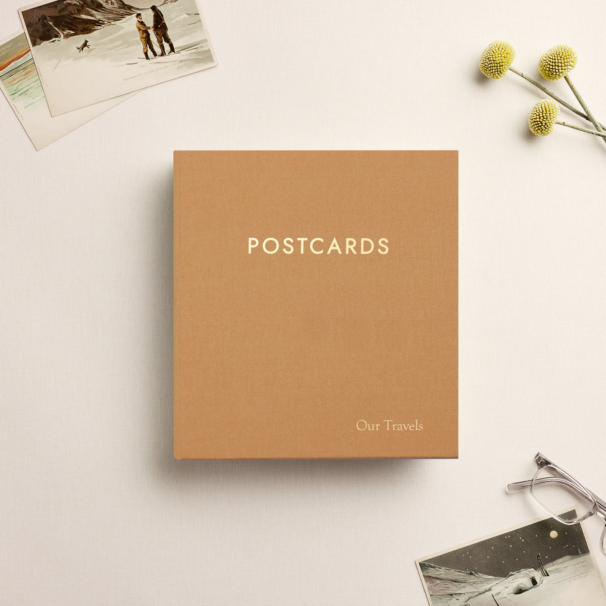 The Medium Postcard Album | Antique Gold Silk