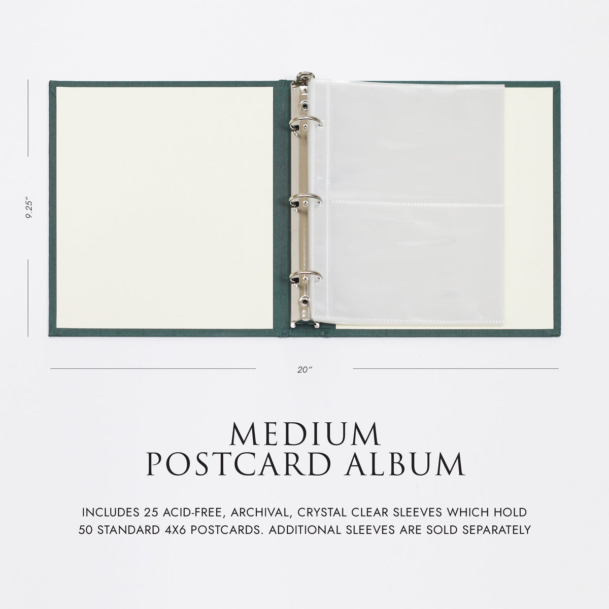 Medium Postcard Album with Mango Cotton Cover | Fits 4x6 postcards