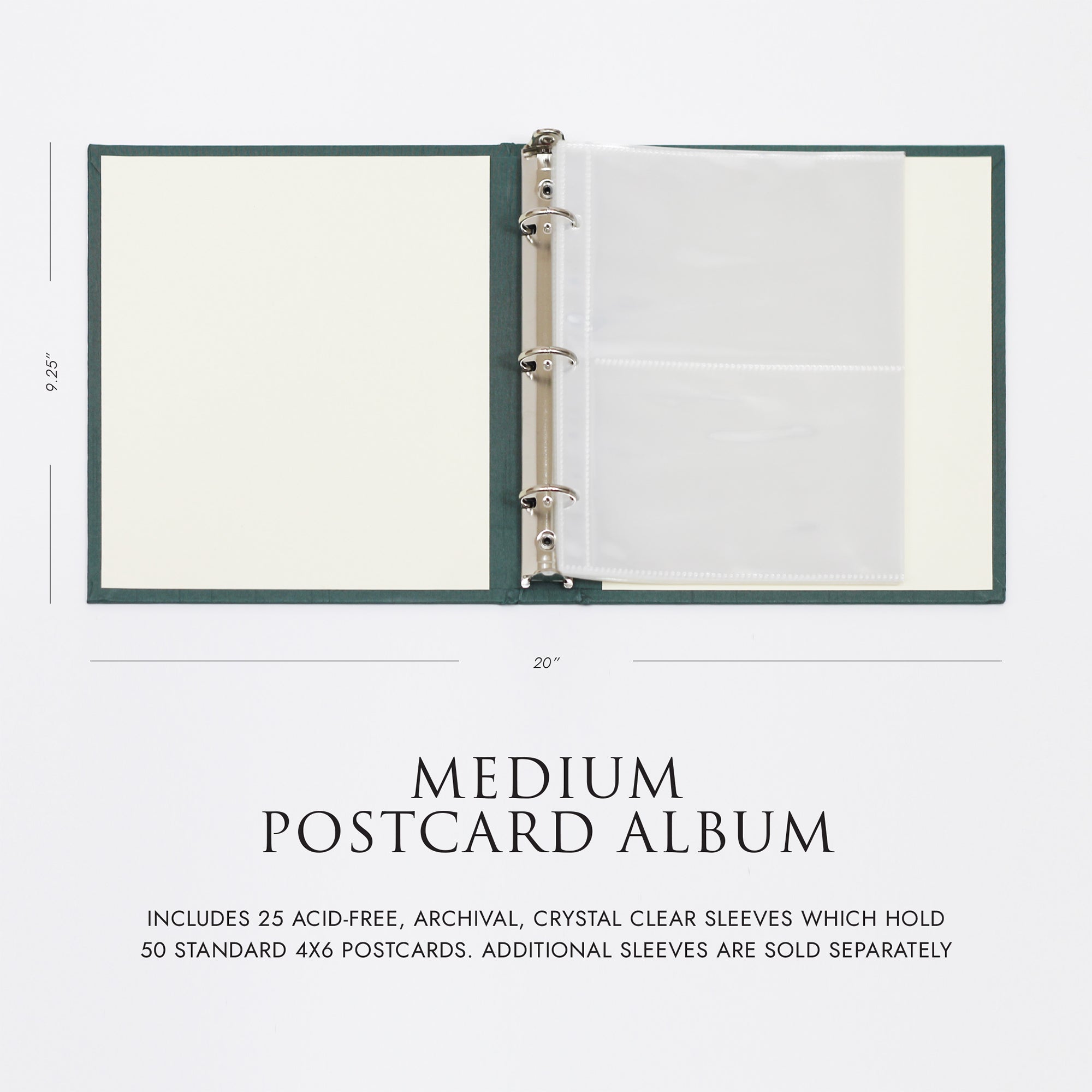 Postcard Album Maxi Retro with 50 Transparent Pages for 300 Postcards