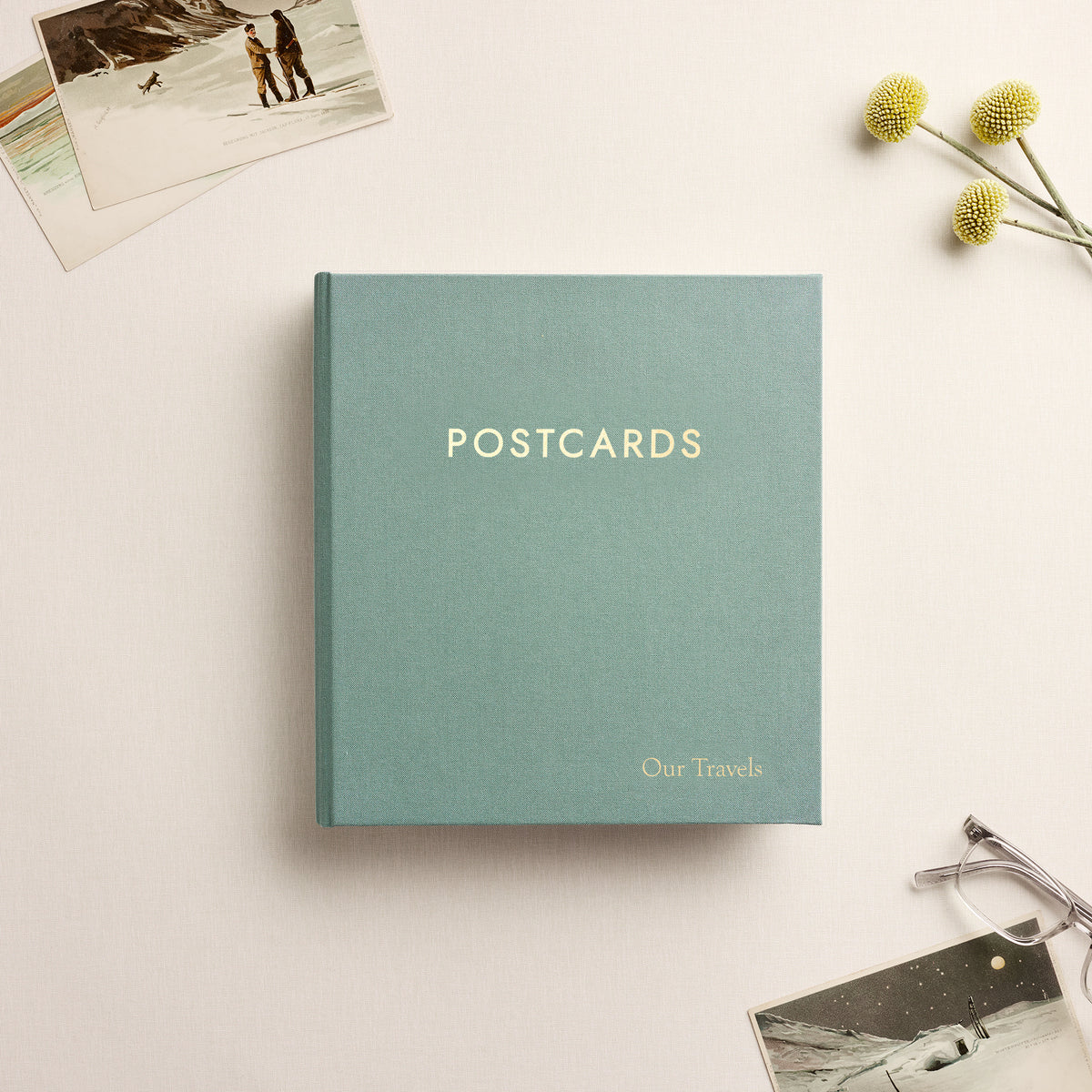 The Medium Postcard Album | Jade Green Cotton