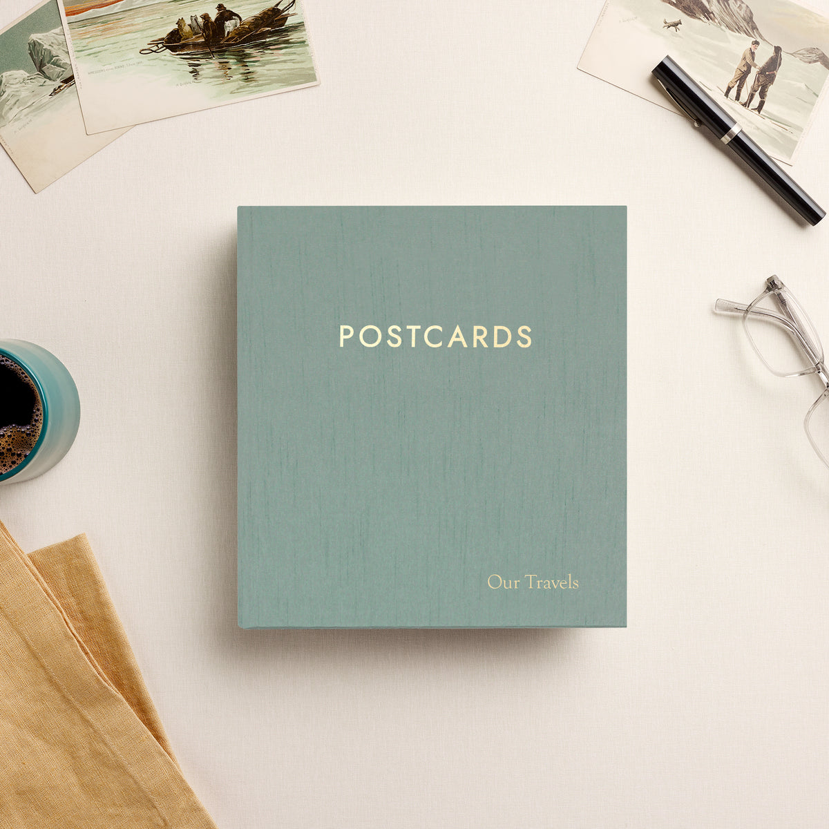 The Medium Postcard Album | Robin's Egg Blue Silk