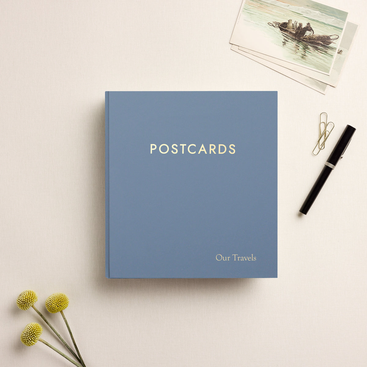 The Medium Postcard Album | Ocean Blue Vegan Leather