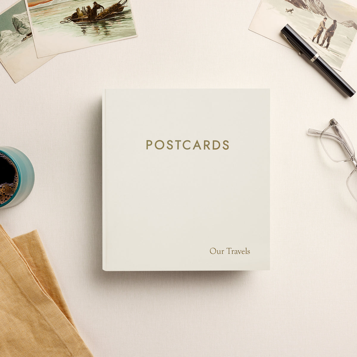 The Medium Postcard Album | Pearl White Vegan Leather
