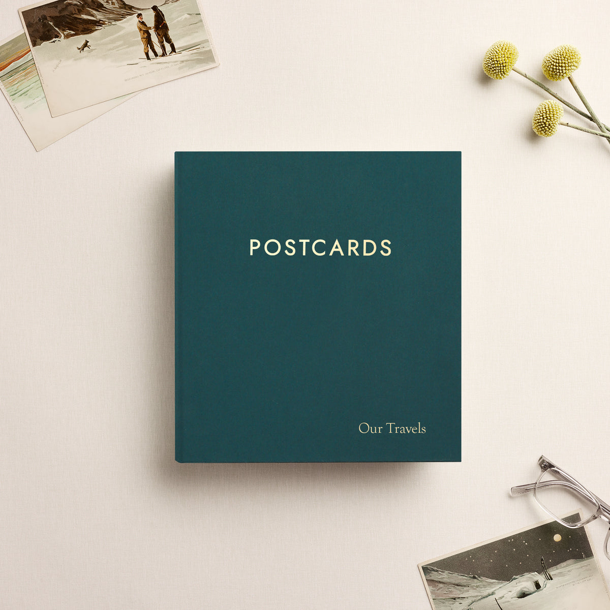 The Medium Postcard Album | Teal Blue Cotton