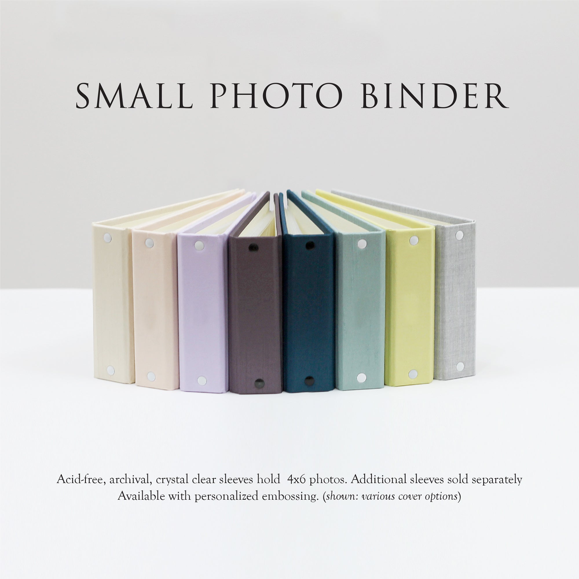 Medium Photo Binder For 4x6 Photos, Cover: Misty Blue Silk