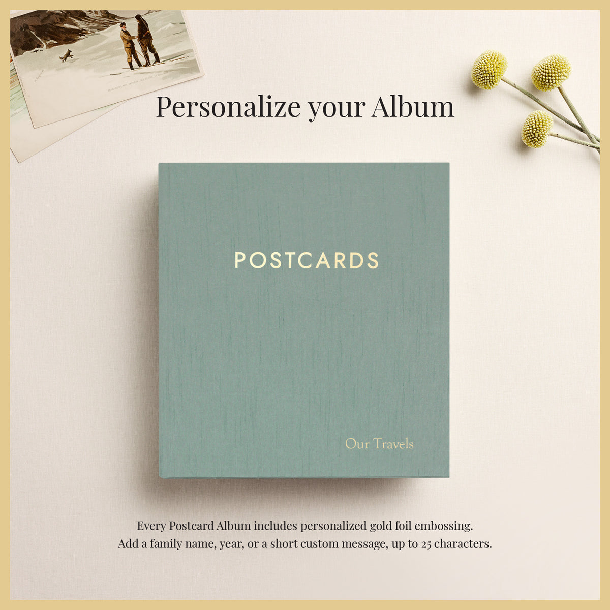 The Medium Postcard Album | Robin's Egg Blue Silk