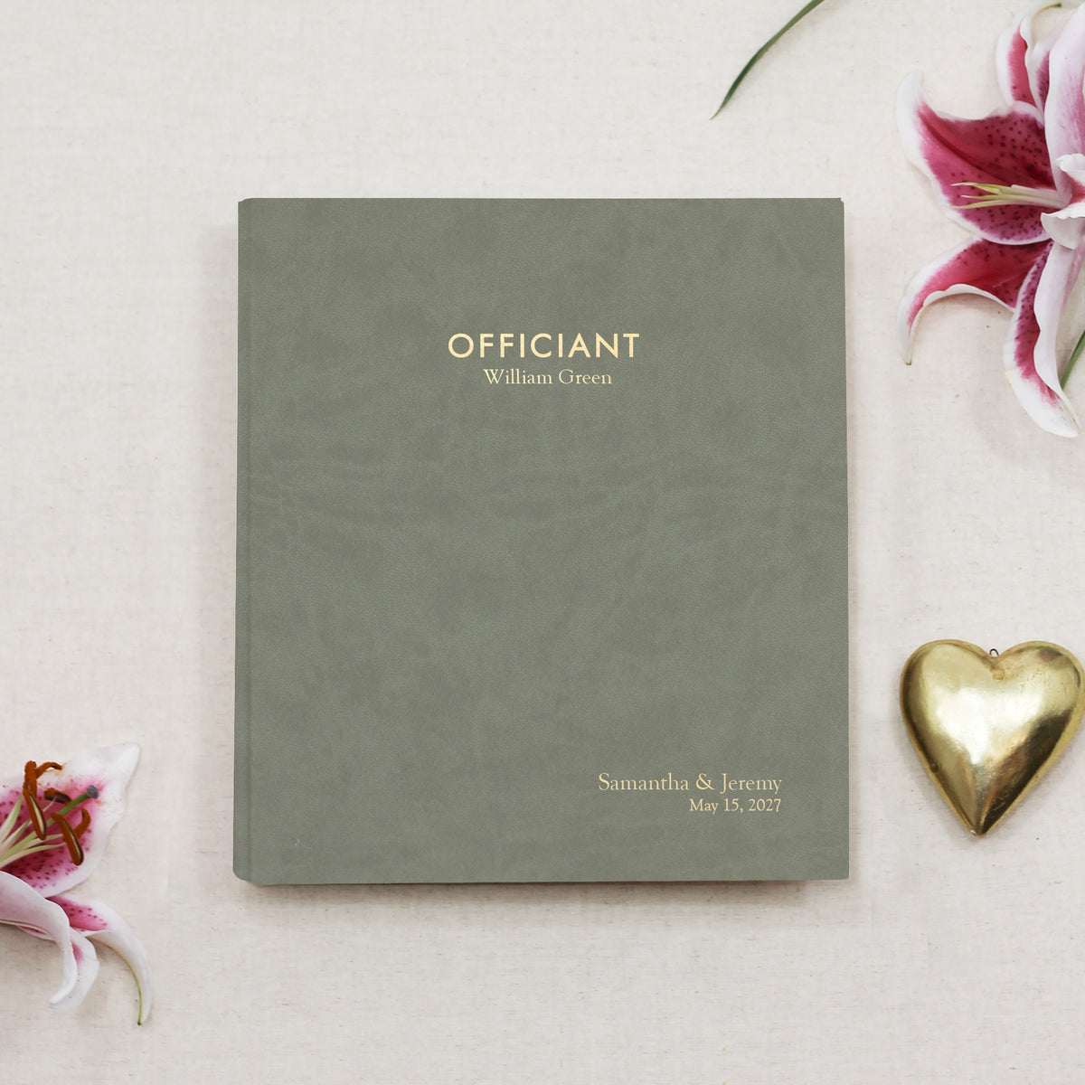 The Officiant Binder | Moss Green Vegan Leather
