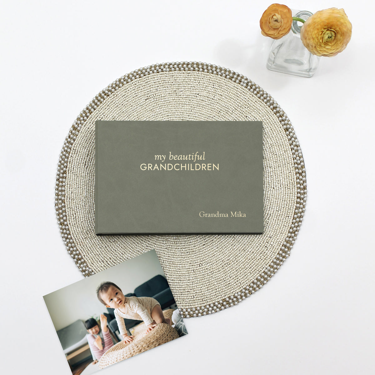 Grandma's Brag Book | My Beautiful Grandchild / Grandchildren | Moss Vegan Leather Cover