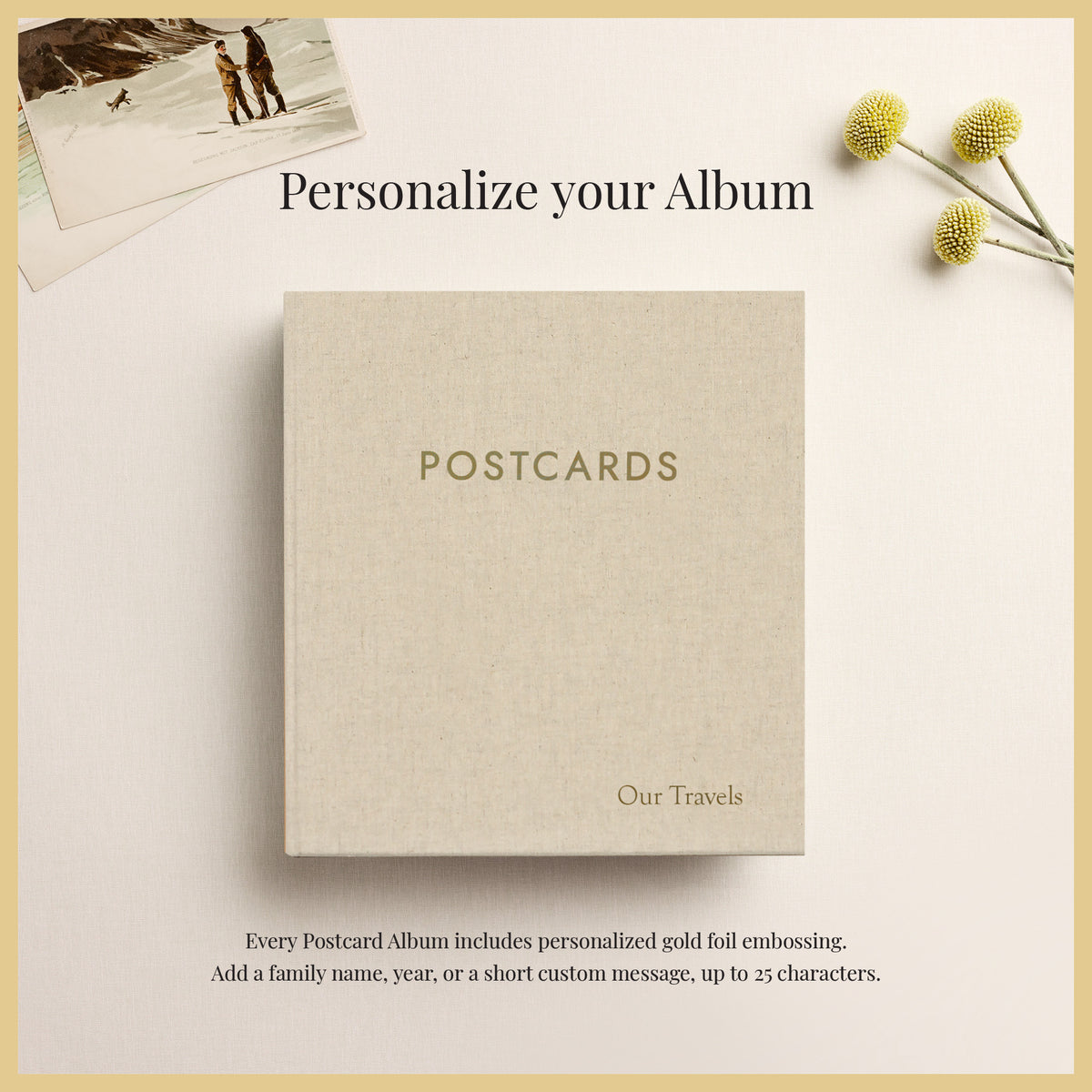 The Medium Postcard Album | Natural Linen