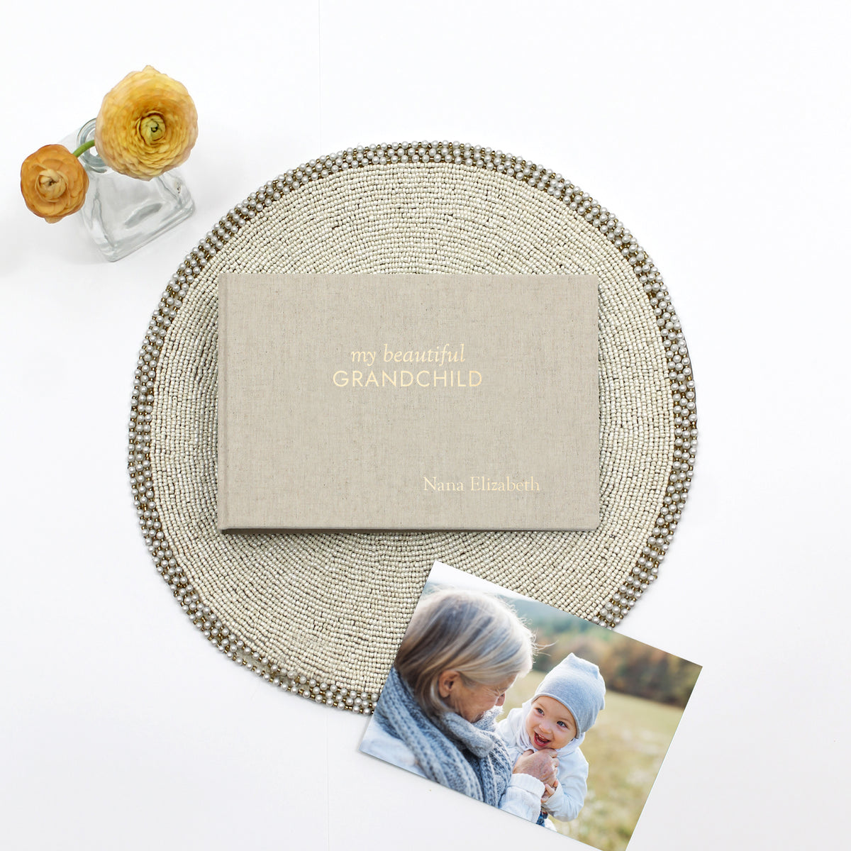 Grandma's Brag Book | My Beautiful Grandchild / Grandchildren | Natural Linen Cover