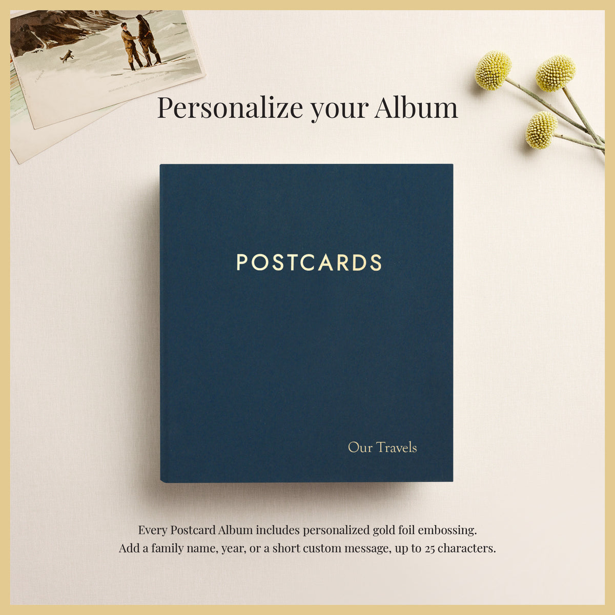 The Medium Postcard Album | Navy Blue Cotton