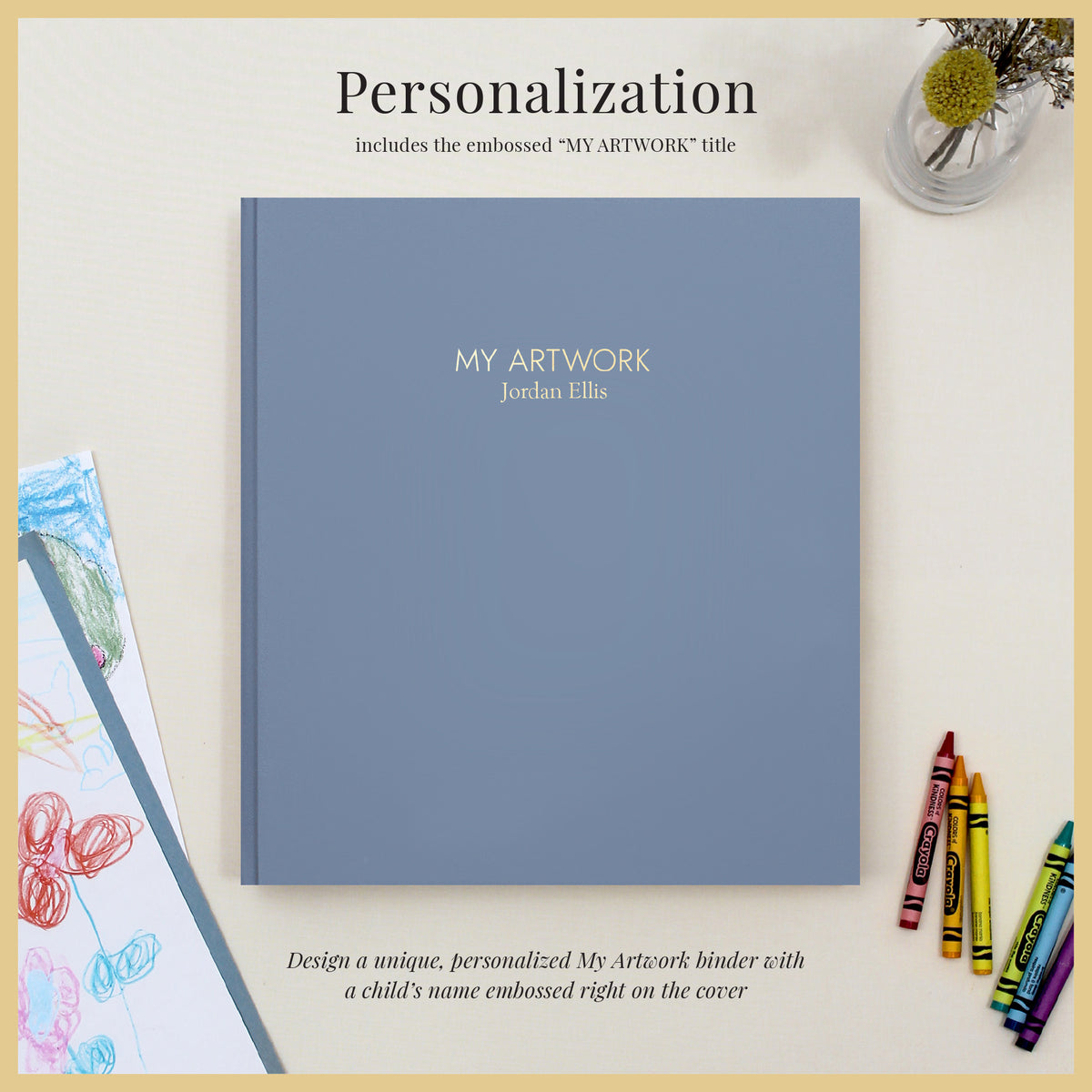 My Artwork Binder | Ocean Blue Vegan Leather