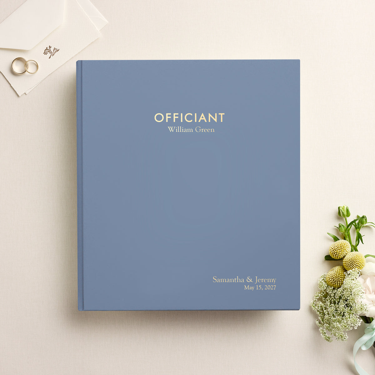The Officiant Binder | Ocean Blue Vegan Leather
