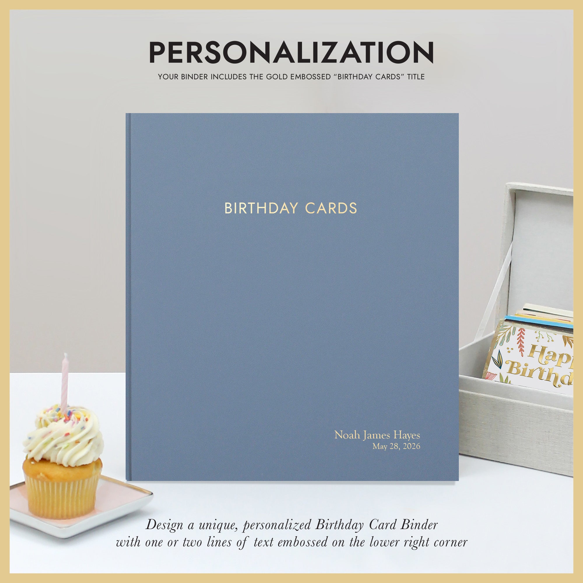 personalized card binder The Birthday Card Binder