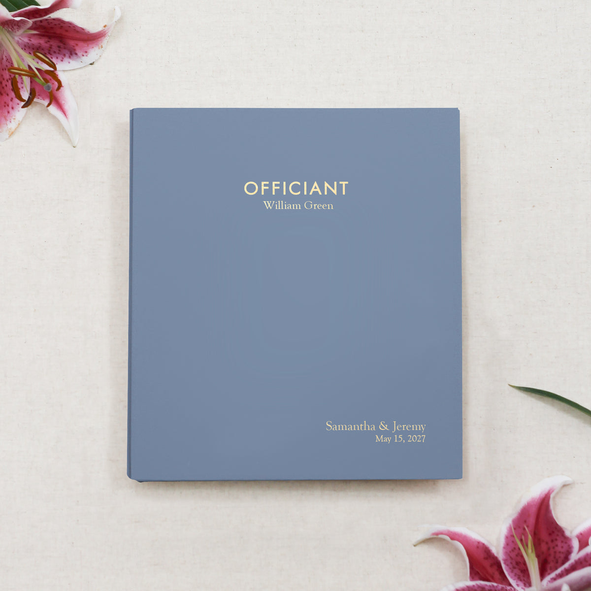 The Officiant Binder | Ocean Blue Vegan Leather