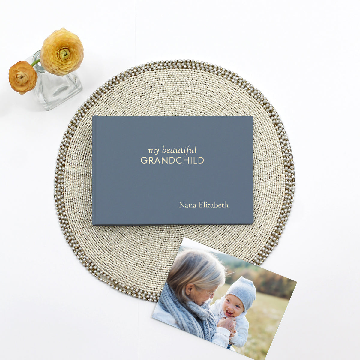 Grandma's Brag Book | My Beautiful Grandchild / Grandchildren | Ocean Blue Vegan Leather Cover
