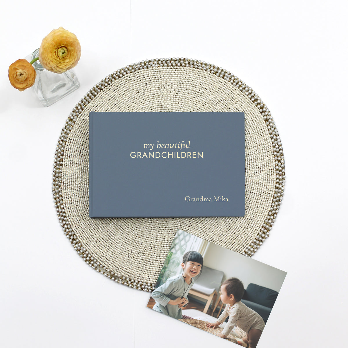 Grandma's Brag Book | My Beautiful Grandchild / Grandchildren | Ocean Blue Vegan Leather Cover