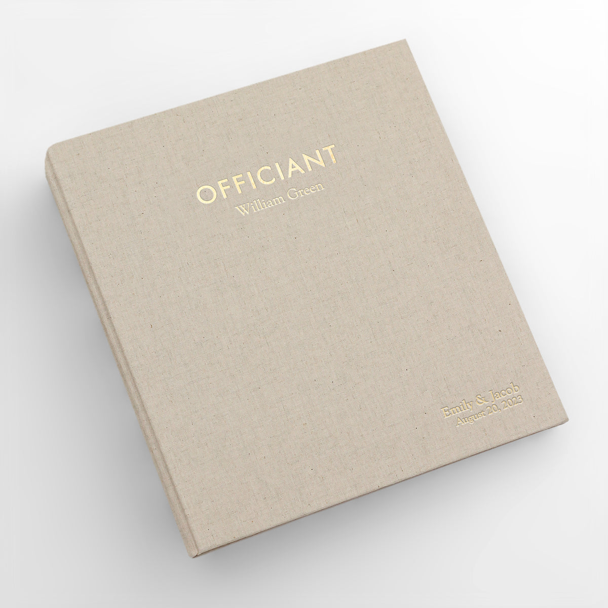 Officiant Binder with Natural Linen Cover