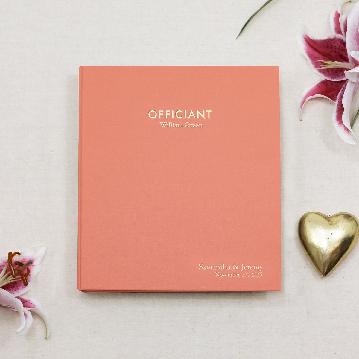 Officiant Binder | Cover: Coral Cotton | Available Personalized