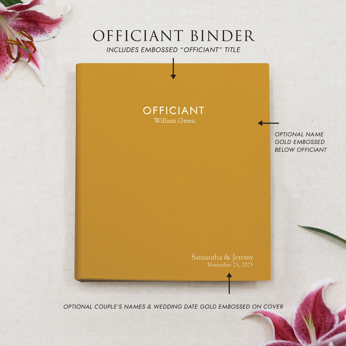 Officiant Binder | Cover: Mango Cotton | Available Personalized