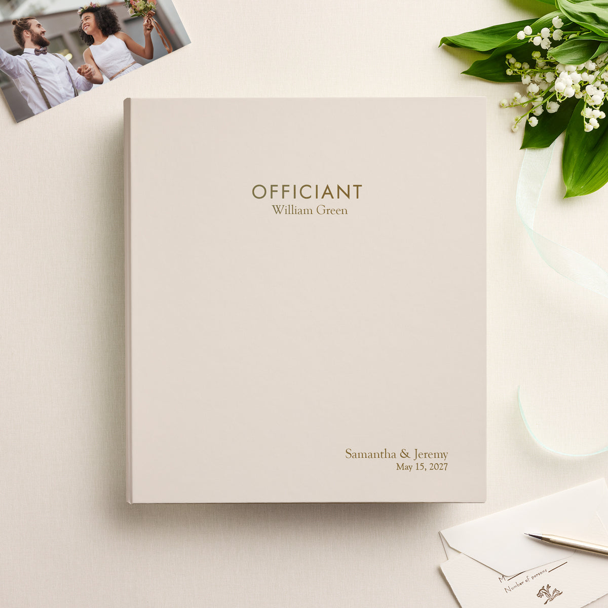 The Officiant Binder | Pearl White Vegan Leather