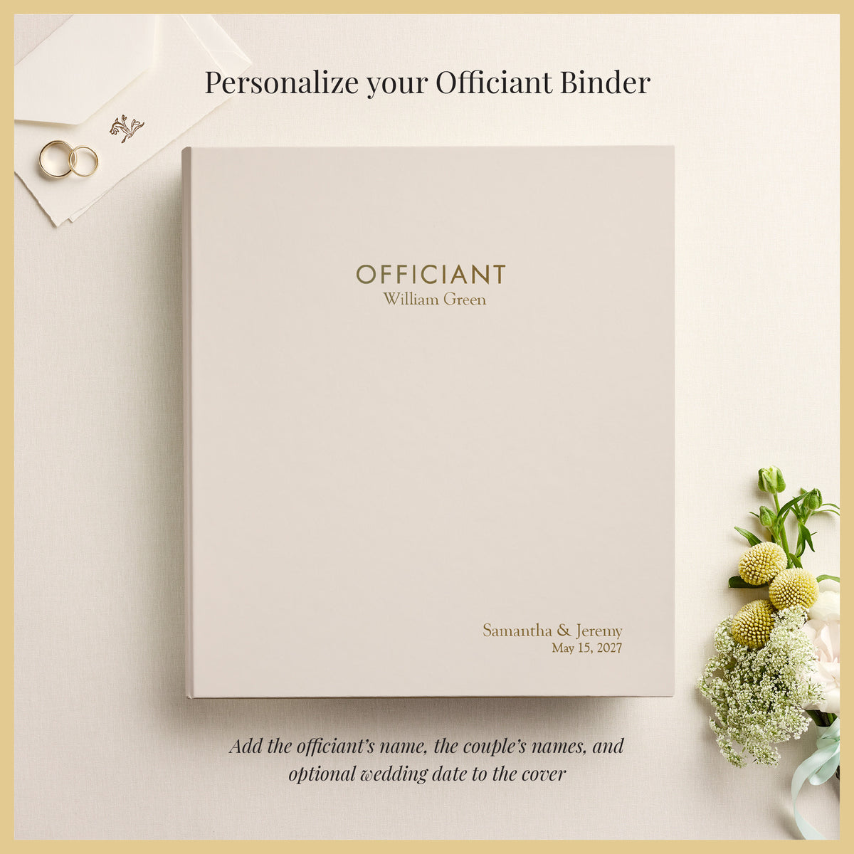 The Officiant Binder | Pearl White Vegan Leather