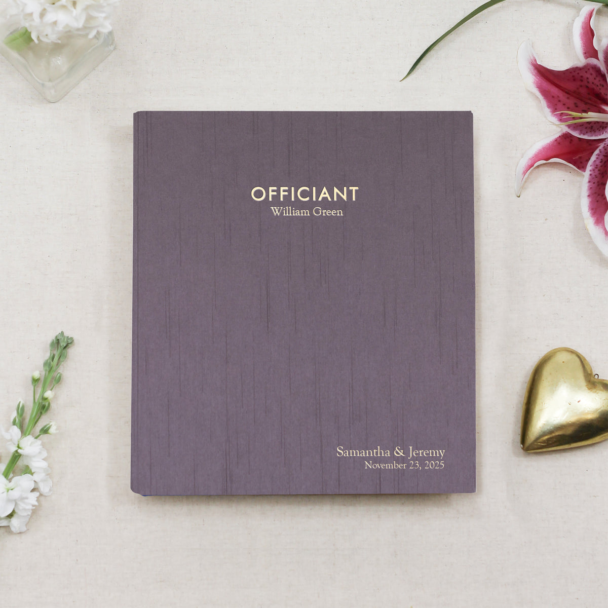 Officiant Binder | Cover: Amethyst Silk | Available Personalized
