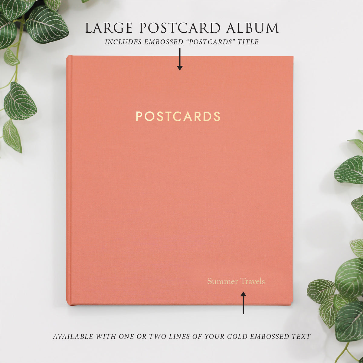 Large Postcard Album | Cover: Coral Cotton | Available Personalized