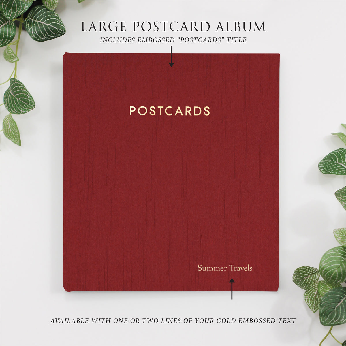 Large Postcard Album | Cover: Garnet Silk | Available Personalized