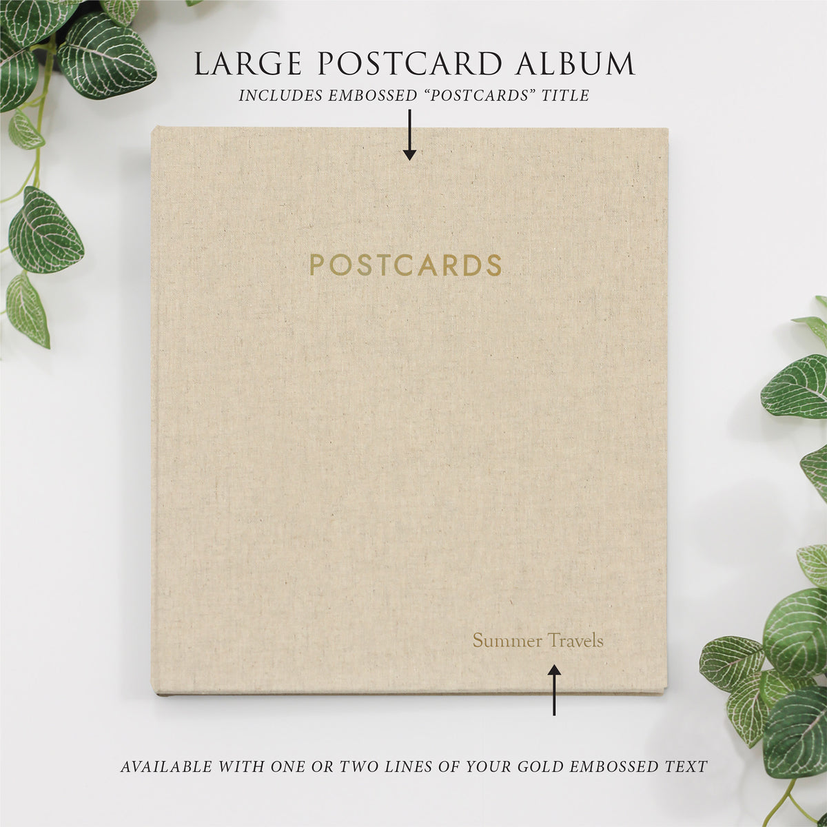 Large Postcard Album | Cover: Natural Linen | Available Personalized