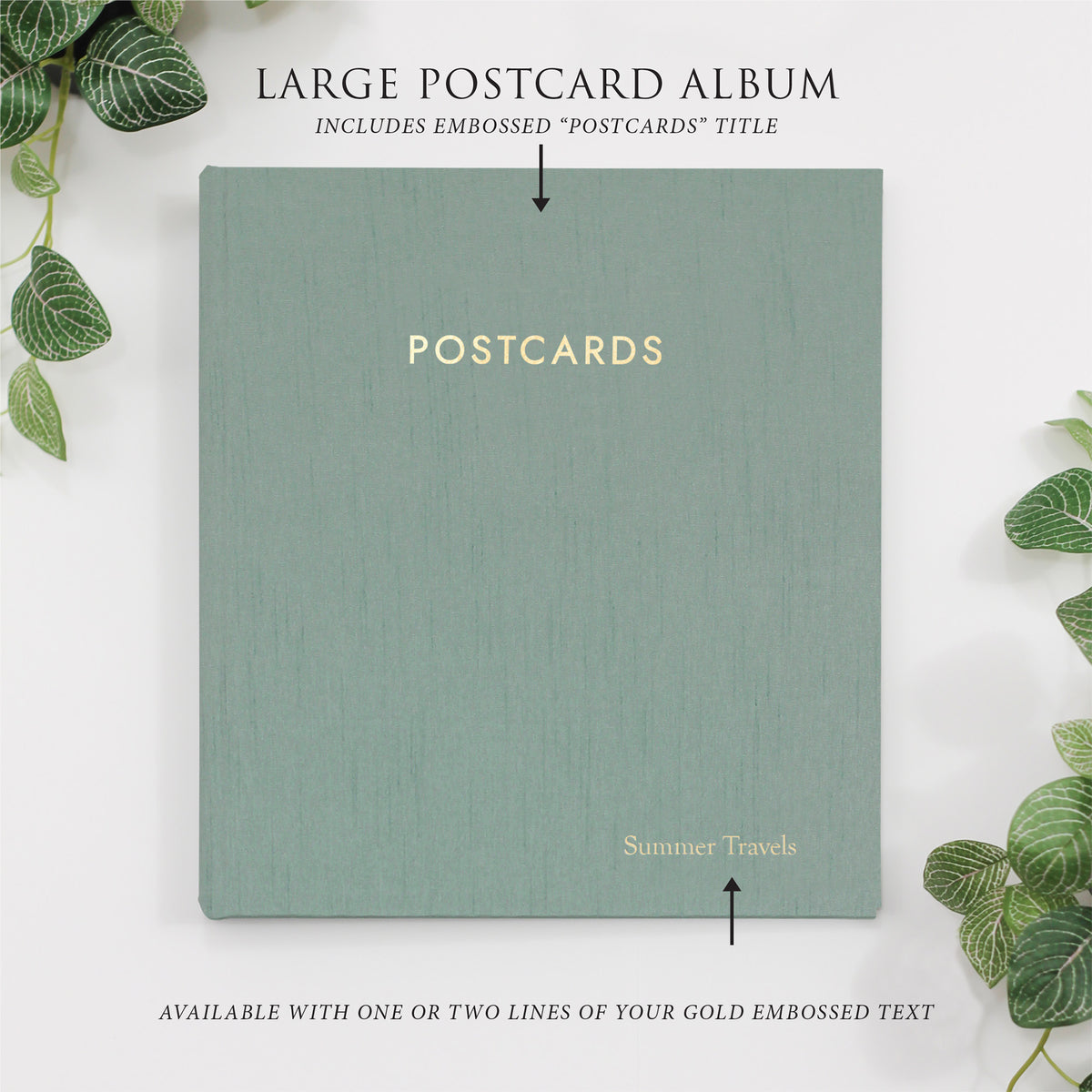 Large Postcard Album | Cover: Misty Blue Silk | Available Personalized