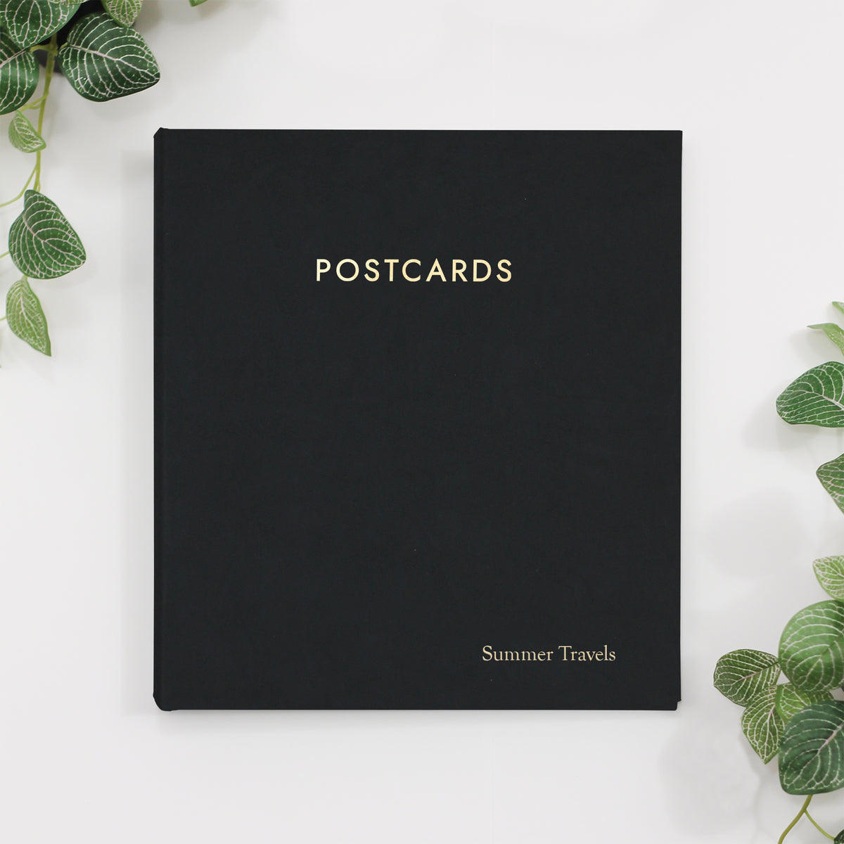 Large Postcard Album | Cover: Black Vegan Leather | Available Personalized