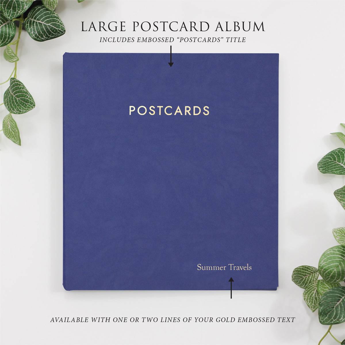 Large Postcard Album | Cover: Indigo Vegan Leather | Available Personalized