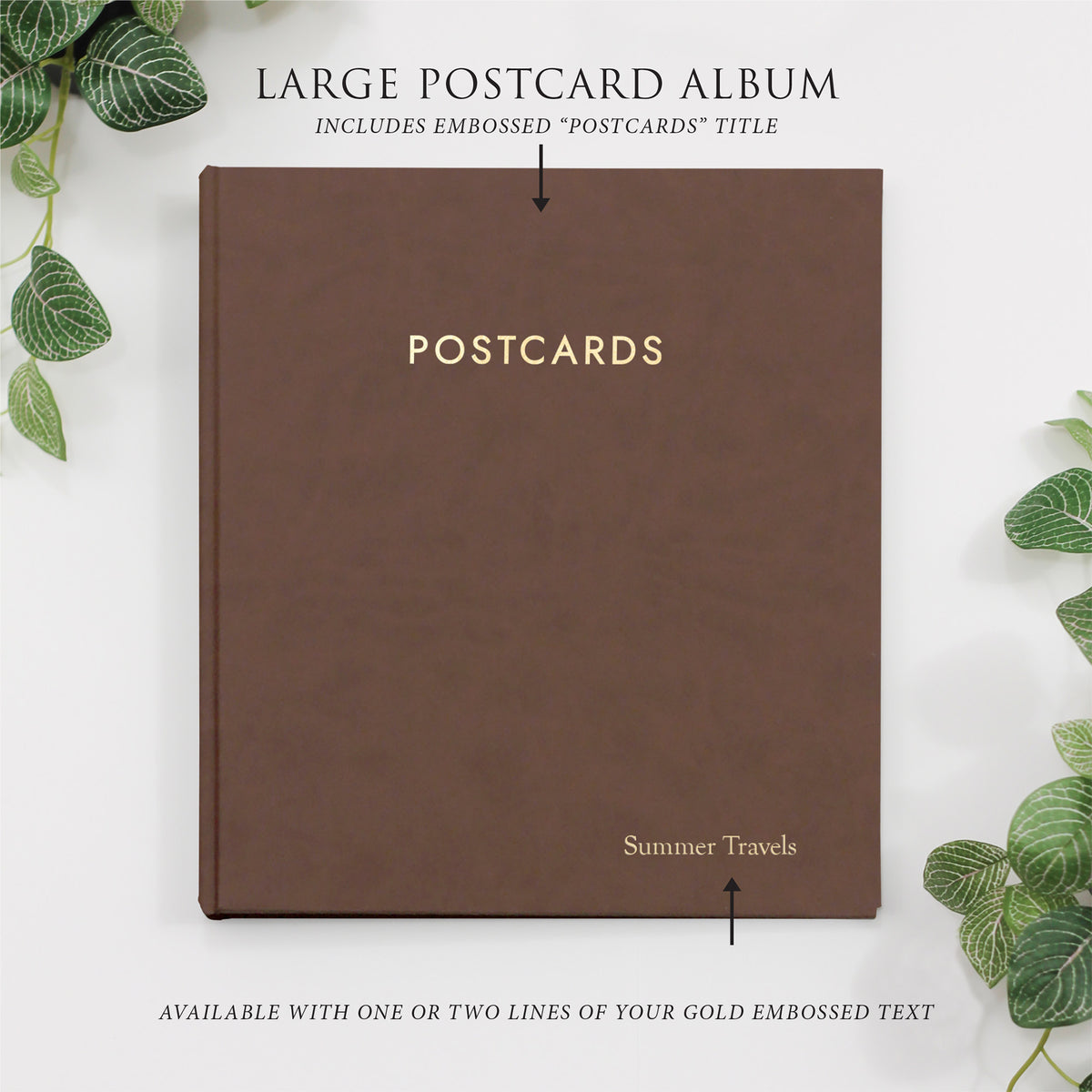 Large Postcard Album | Cover: Mocha Vegan Leather | Available Personalized