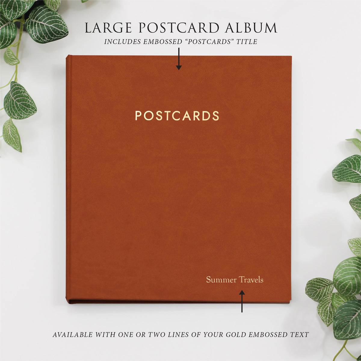 Large Postcard Album | Cover: Terra Cotta Vegan Leather | Available Personalized