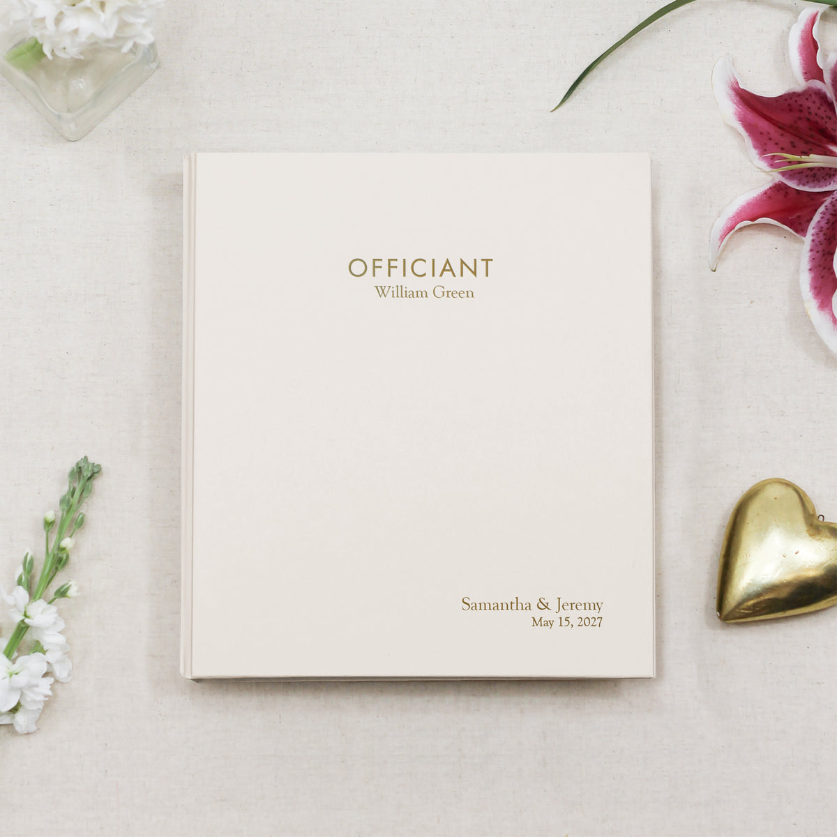 The Officiant Binder | Pearl White Vegan Leather