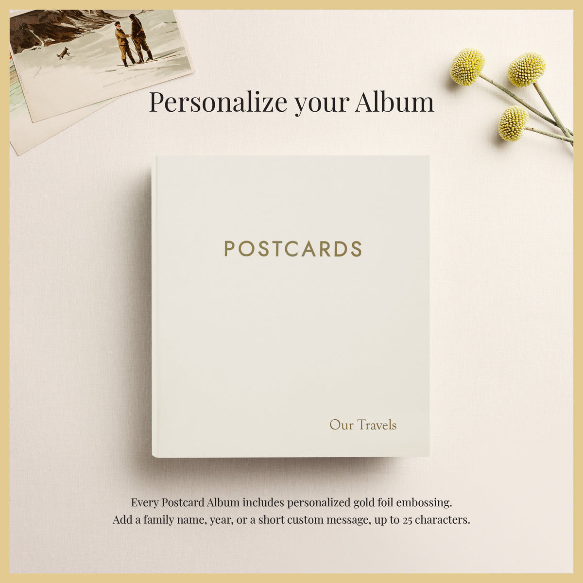 The Medium Postcard Album | Pearl White Vegan Leather