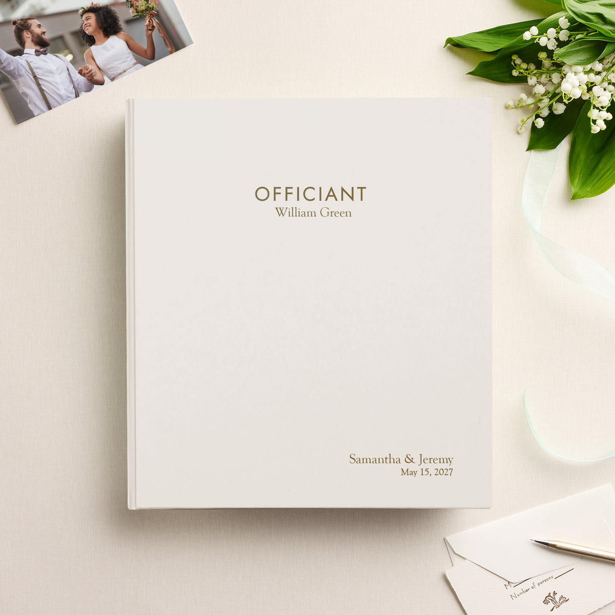 The Officiant Binder | Pearl White Vegan Leather