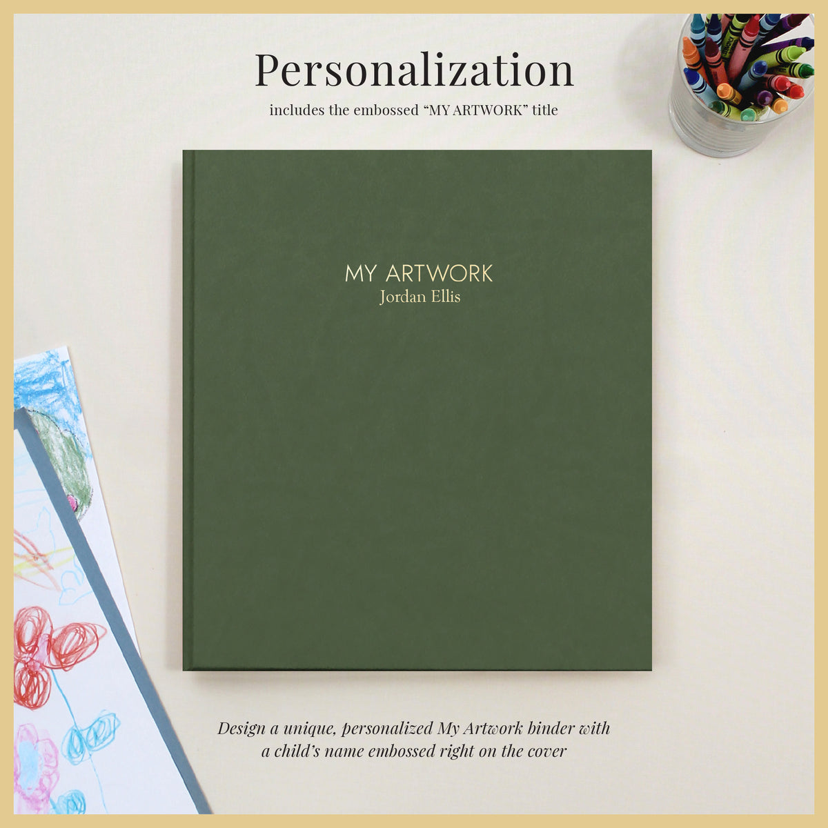 My Artwork Binder | Pine Green Vegan Leather