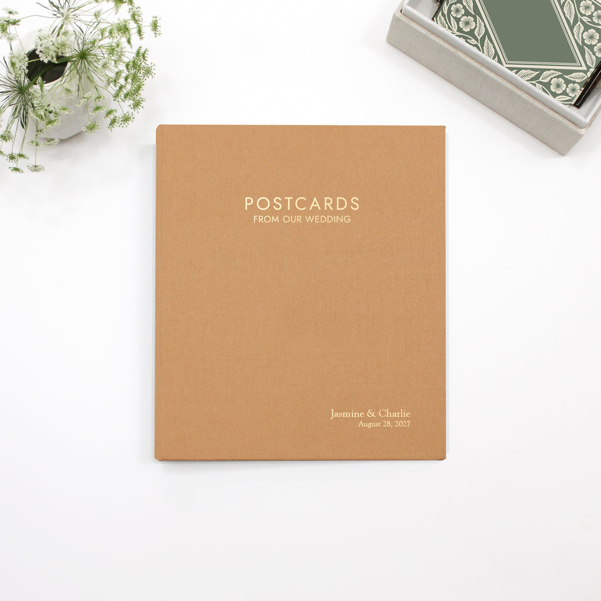 The Postcard Guestbook | Antique Gold Silk