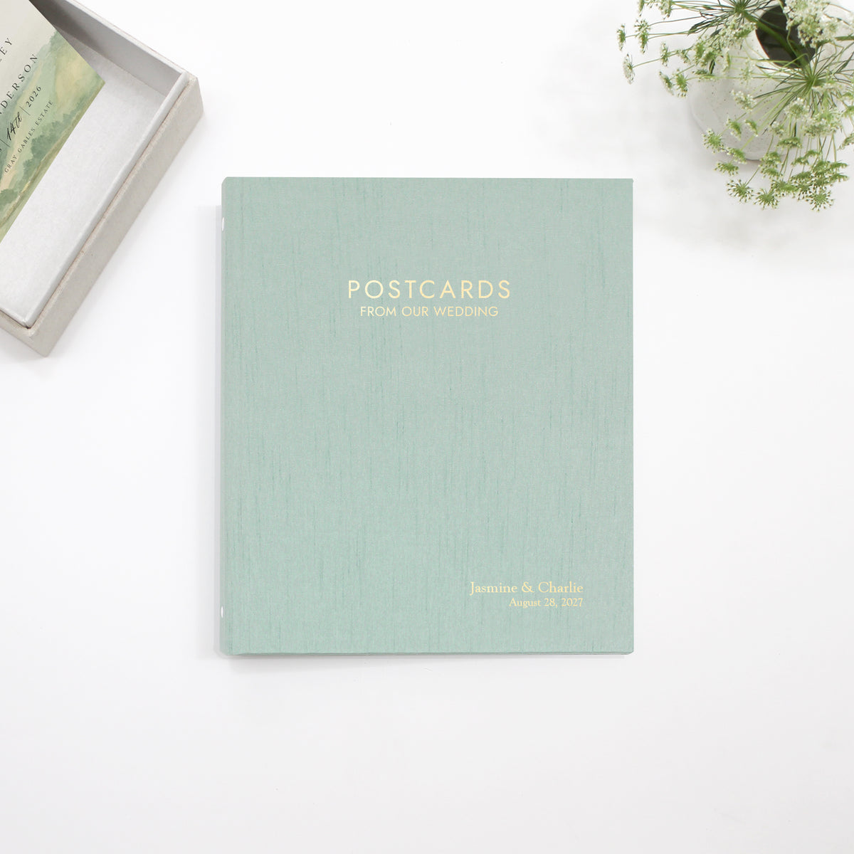 The Postcard Guestbook | Robin's Egg Blue Silk