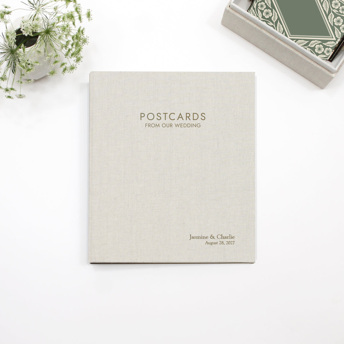 The Postcard Guestbook | Natural Linen