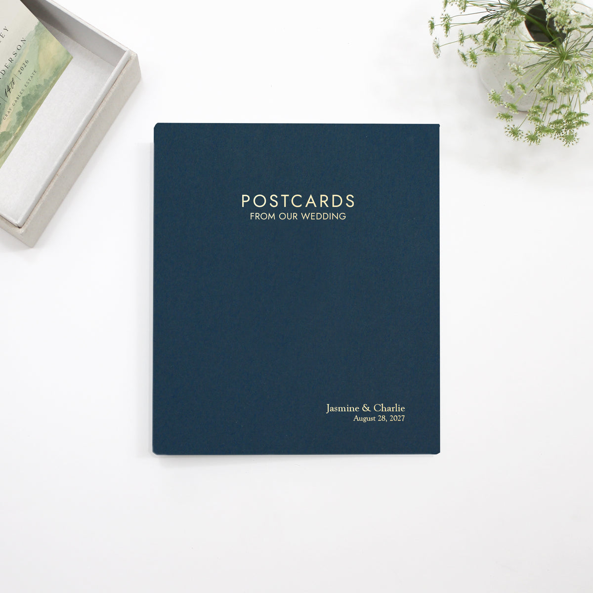 The Postcard Guestbook | Navy Blue Cotton