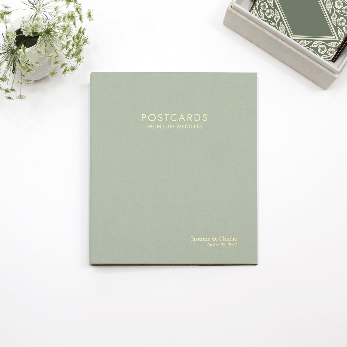 The Postcard Guestbook | Sage Green Cotton