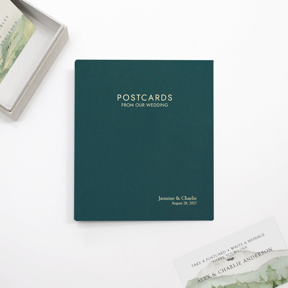 The Postcard Guestbook | Teal Blue Cotton