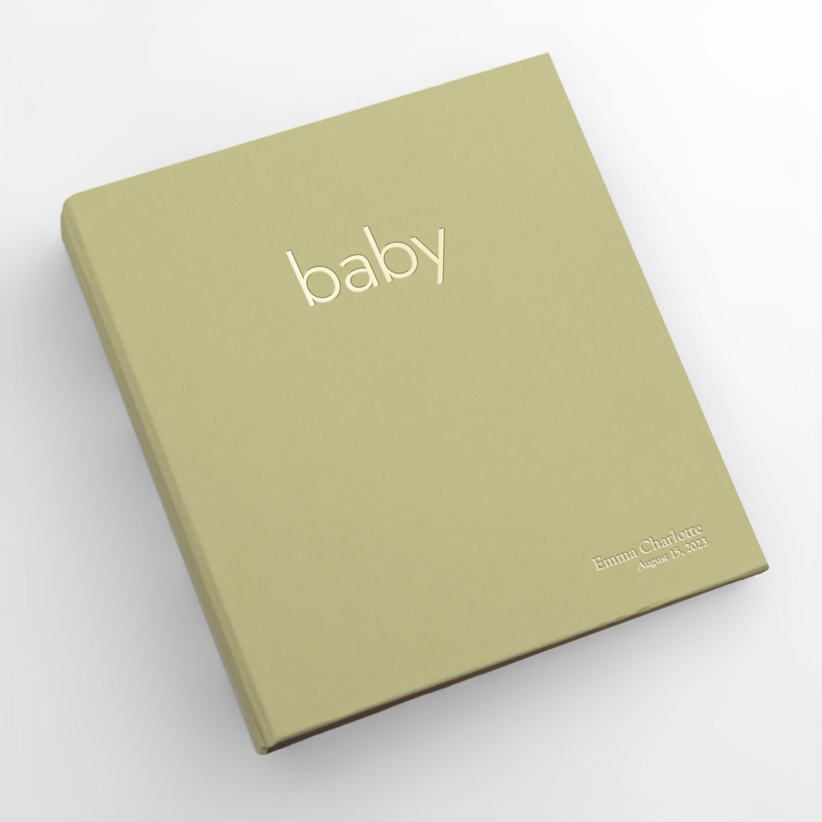 Personalized Baby Memory Binder with Celery Cotton Cover | Select Your Own Pages