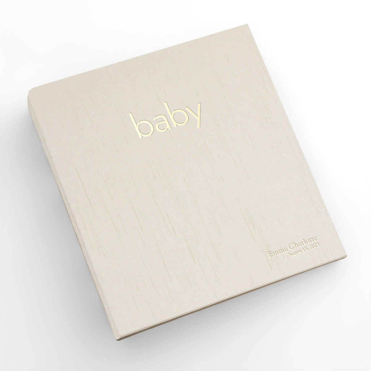 Personalized Baby Memory Binder with Champagne Silk Cover | Select Your Own Pages